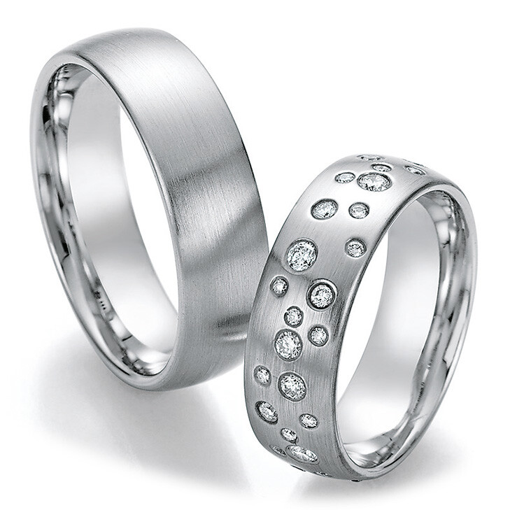 Eheringe Trauringe Weißgold La Bellezza 02/50030 & 02/50040 Sternenhimmel