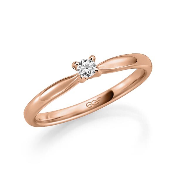 Verlobungsring Rotgold Solitär 0.100 ct. Brillant 1277