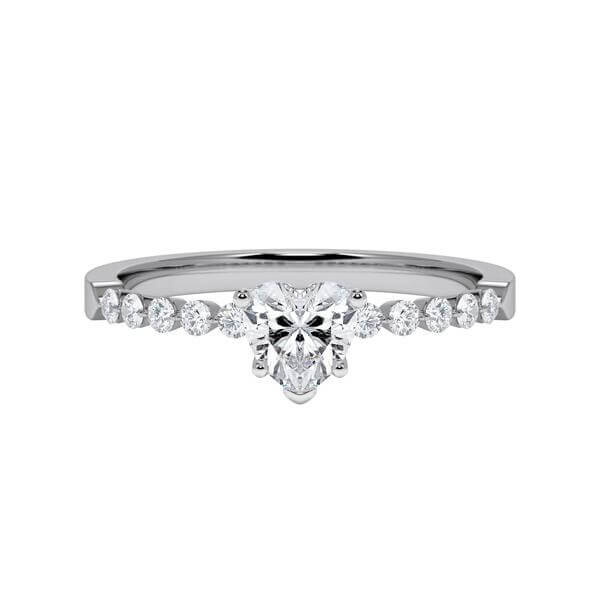 Diamantring Graugold 585 & Weißgold 585 Herz Diamant zus. 0,700ct. RU-1788