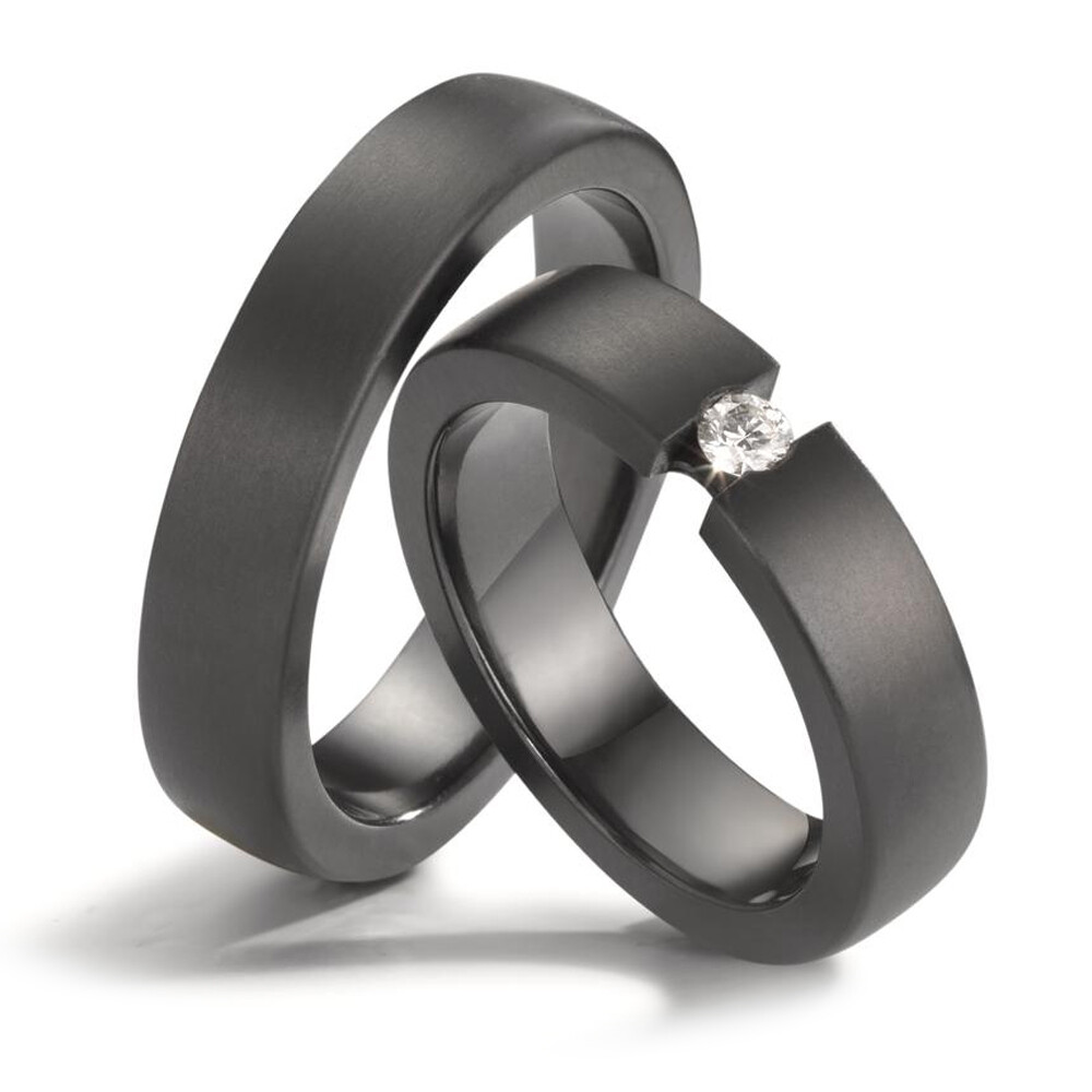 Eheringe aus Zirkonium Spann Brillant 0,080 ct.