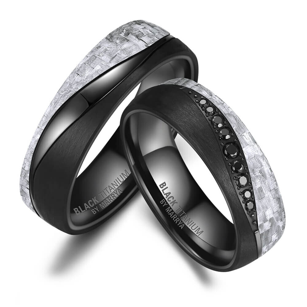 Partnerringe Black Titanium Carbon Zirkonia BT13