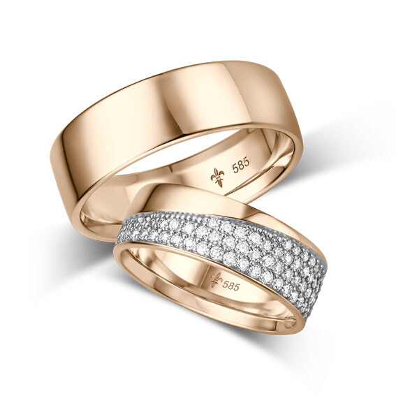 Trauringe Beyoncé Roségold TR-0-00051 & TR-1-00051