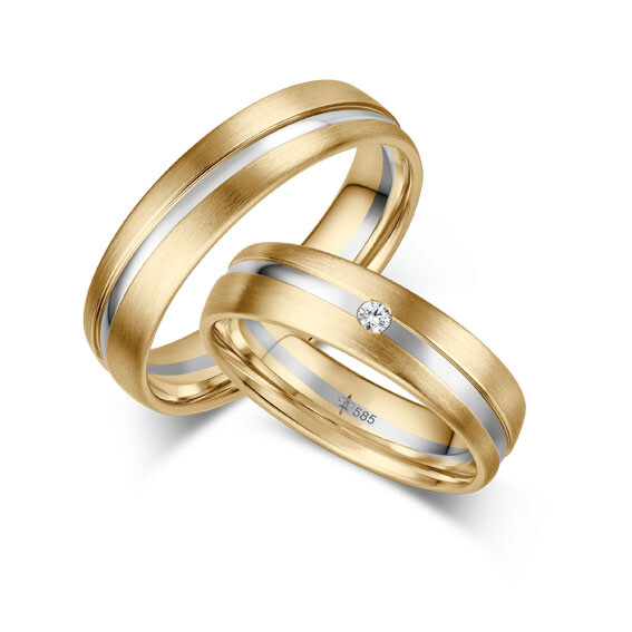 Trauringe  Simone Gelbgold & Weißgold TR-0-00068 & TR-1-00068