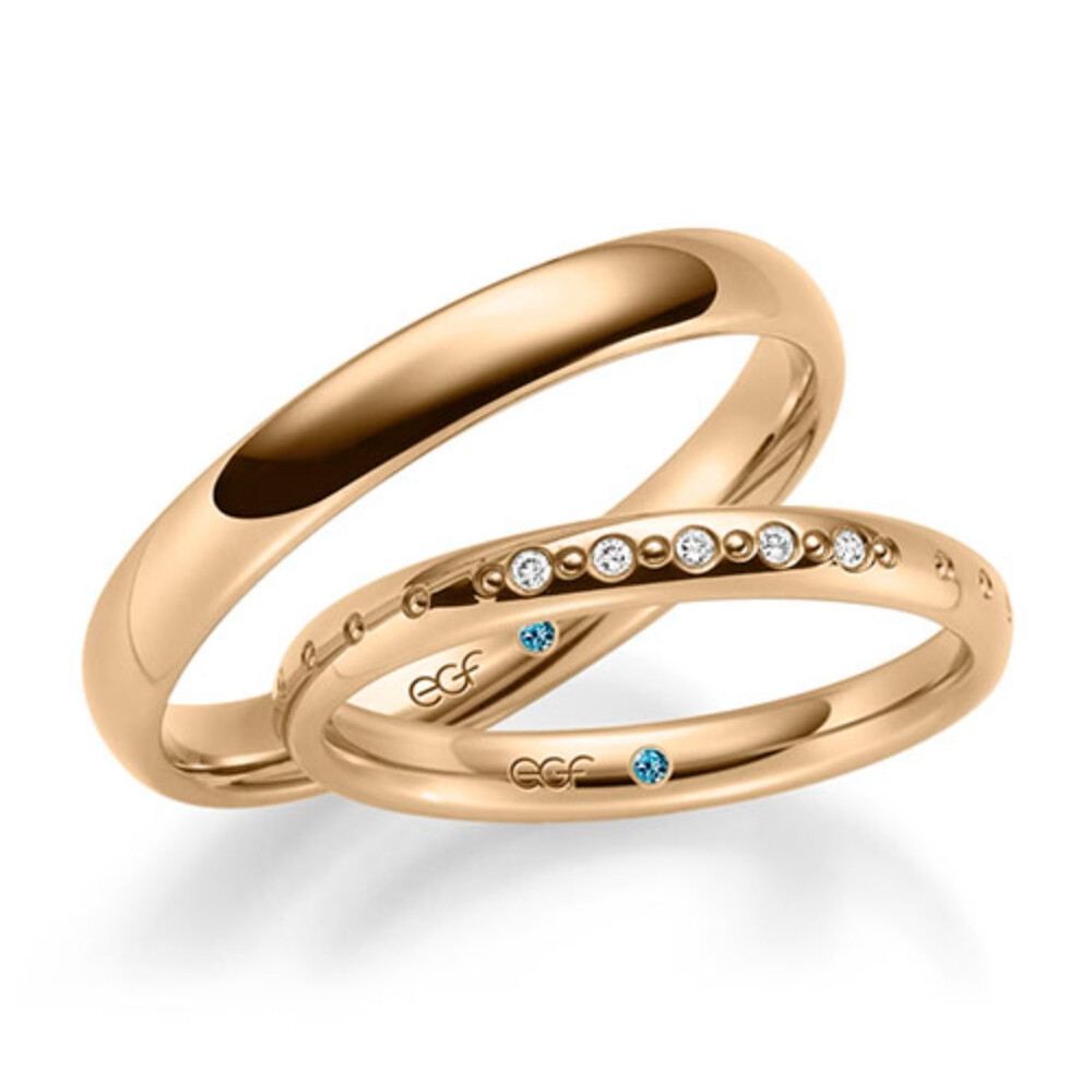 Trauringe Roségold Brillant F-1394-2