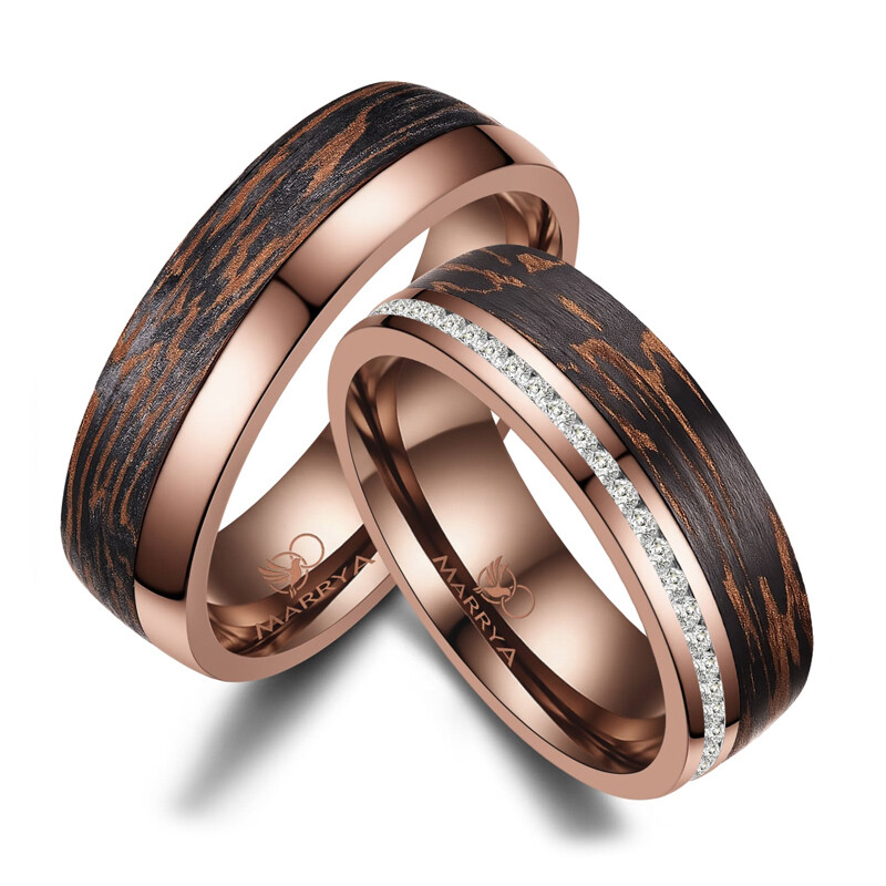 Partnerringe Edelstahl Carbon Bronce Design CB-04