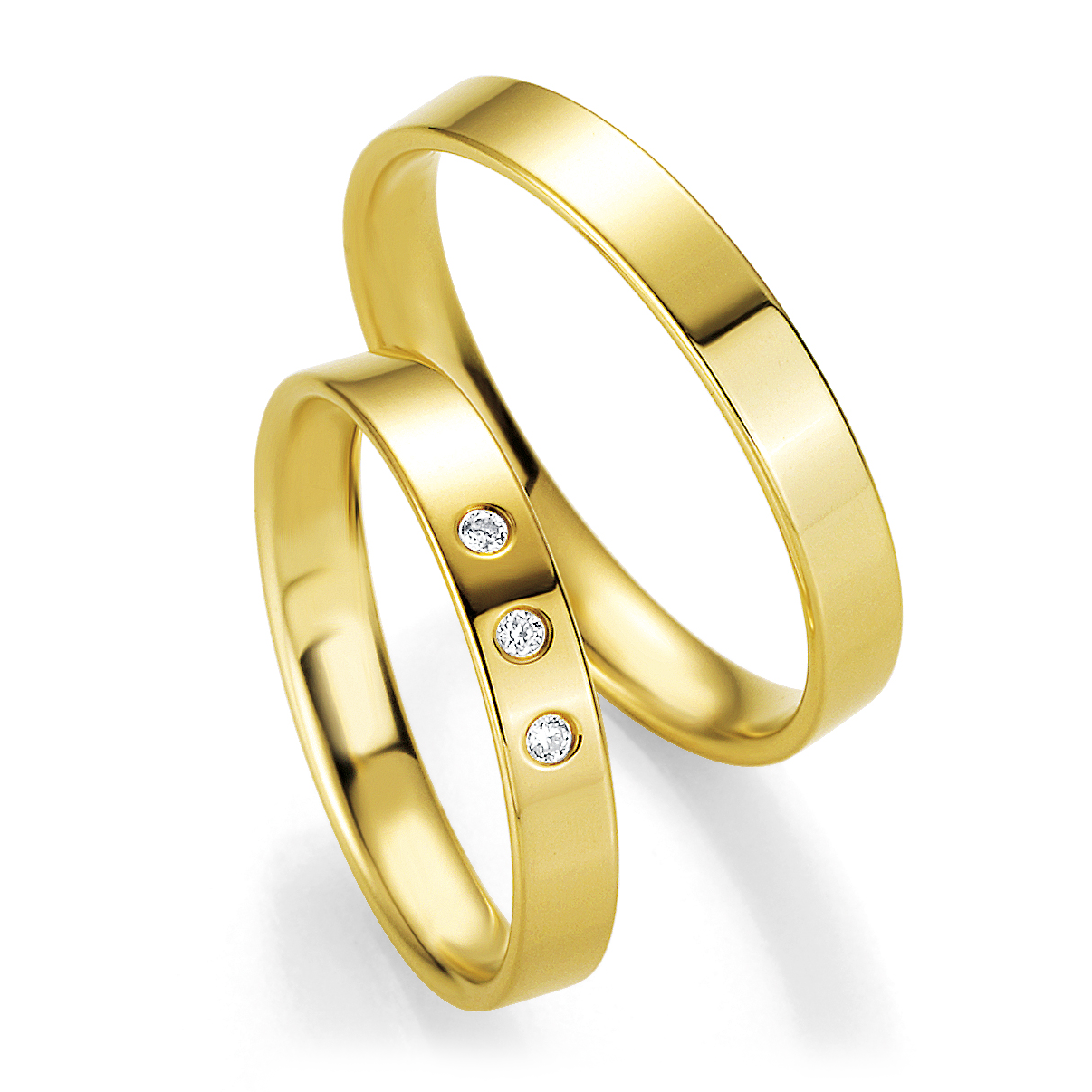 Trauringe Gelbgold Profil Light Brillant 0,045 ct.