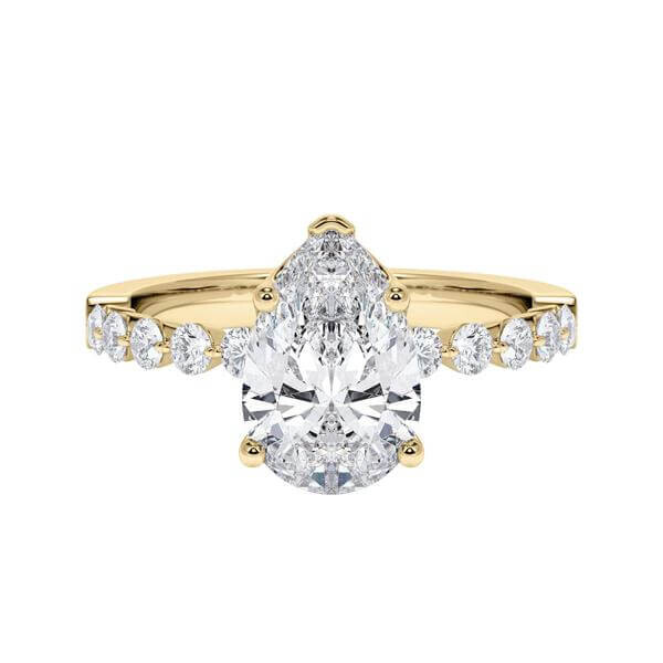 Diamantring Gelbgold 333 Lab Grown Tropfen Diamant zus. 2,400ct. RU-1788