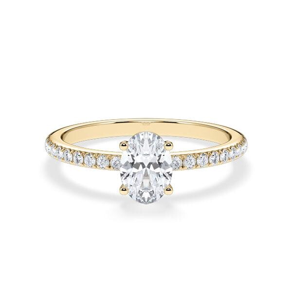 Verlobungsring Hidden Halo Oval Gelbgold RU-1902