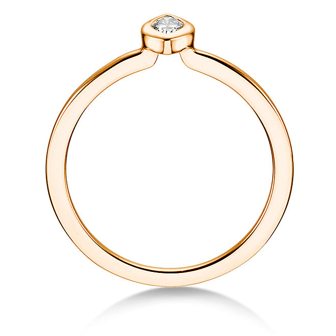 Verlobungsring aus Rotgold mit Diamant im Marquise-Schliff