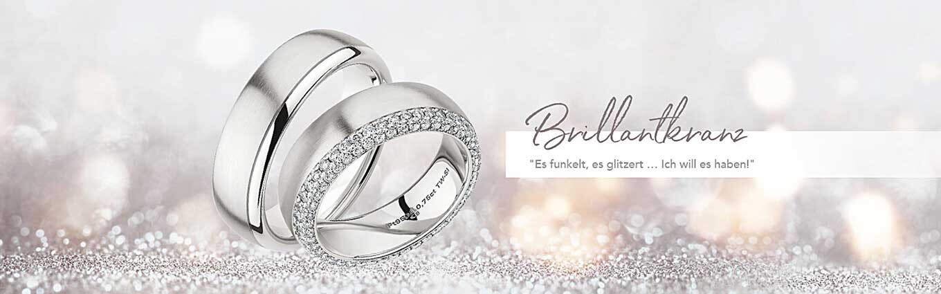 Trauringe Eheringe mit Brillantkranz