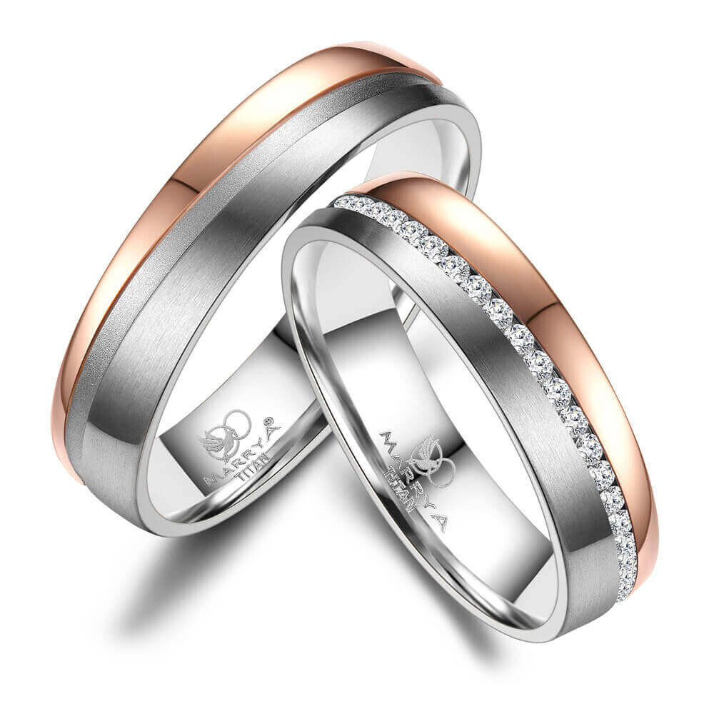 Partnerringe Trauring Titan Rosé Fuge Marrya TI-27