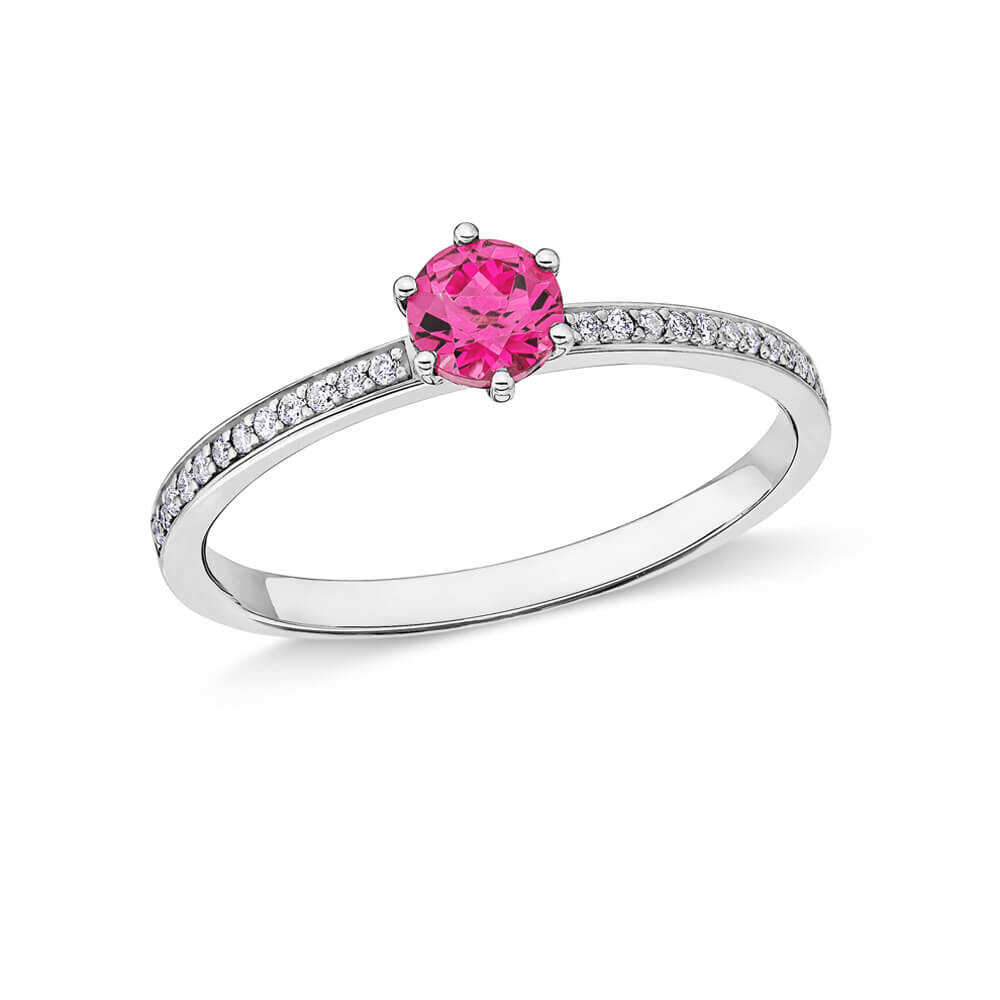 Ring Principessa Weißgold Turmalin Rosa Brillant EH006240