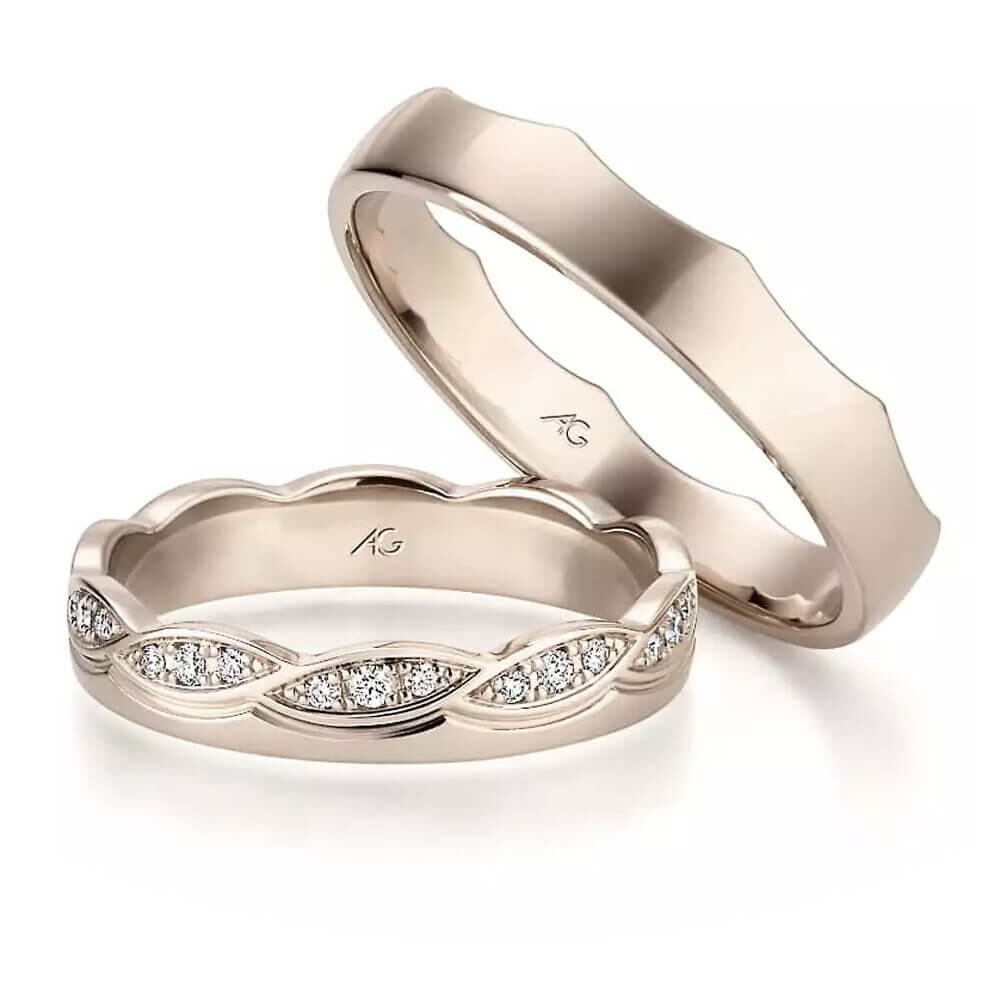 Trauringe Haselnussgold Brillant 0,200 ct.