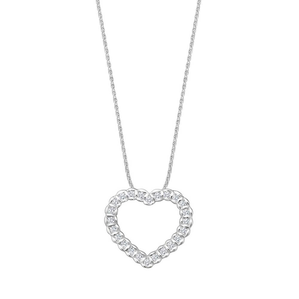 Kette mit Herz-Anhänger Weißgold Brillant EH001115
