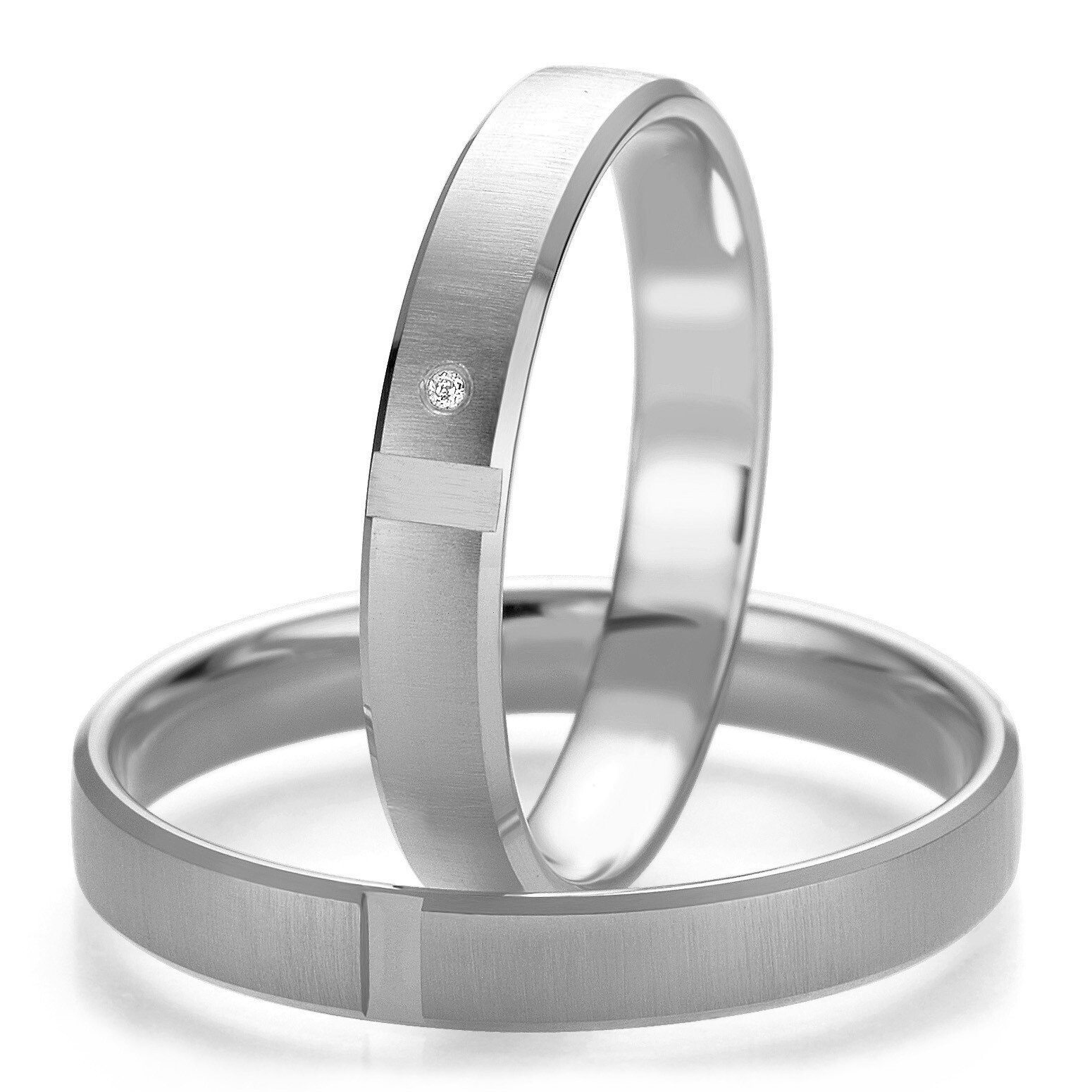 Trauringe 48/07121 & 48/07122 Platin