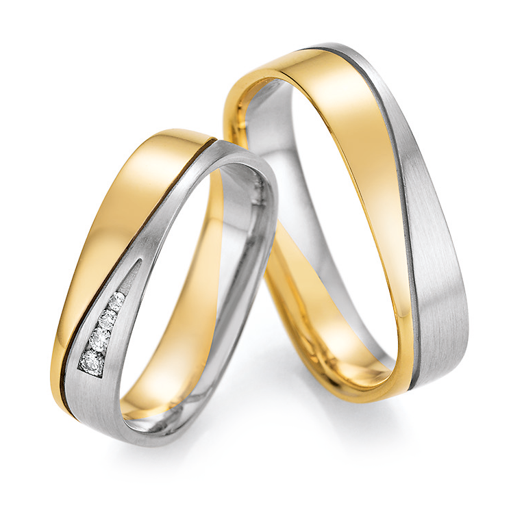 Trauringe Bicolor Weißgold & Gelbgold 66/46030 & 66/46040