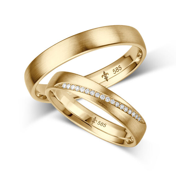 Trauringe TR-0-00061 & TR-1-00061 Sylvie Gelbgold