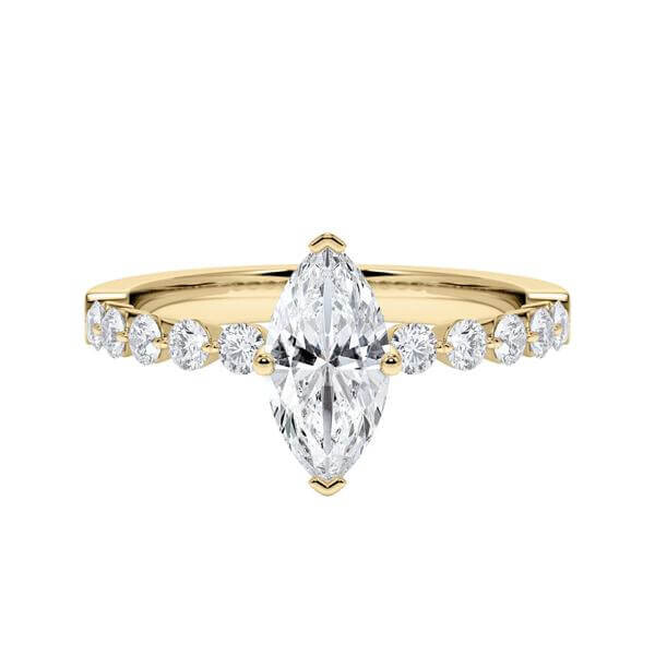 Diamantring Gelbgold 585 Lab Grown Marquise Diamant zus. 1,400ct. RU-1788