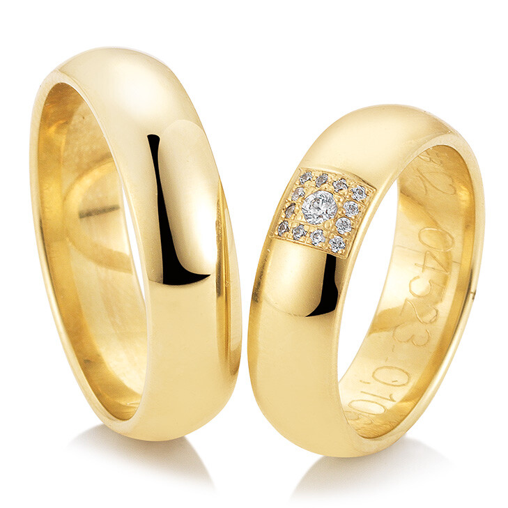 Trauringe Gelbgold Joy 48/04523 & 48/04524