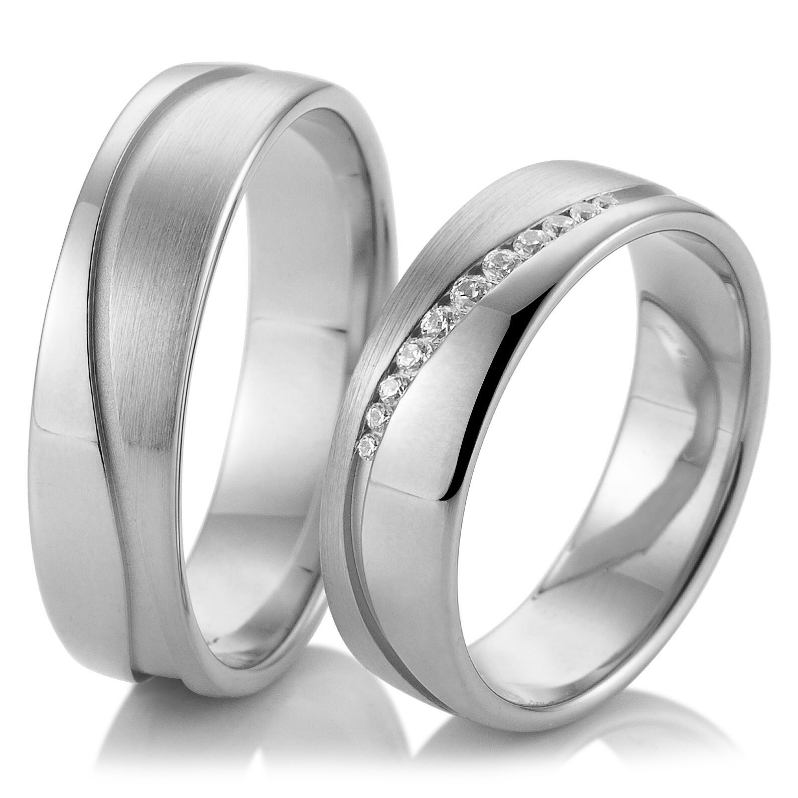 Trauringe Weißgold 48/05819 & 48/05820