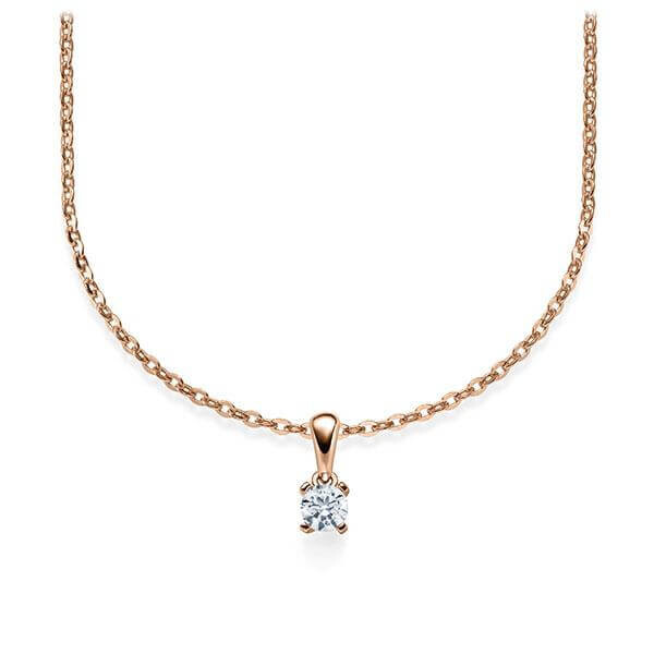 Collier Rotgold 585 Brillant zus. 0,100 ct, tw, si RU-1578-3