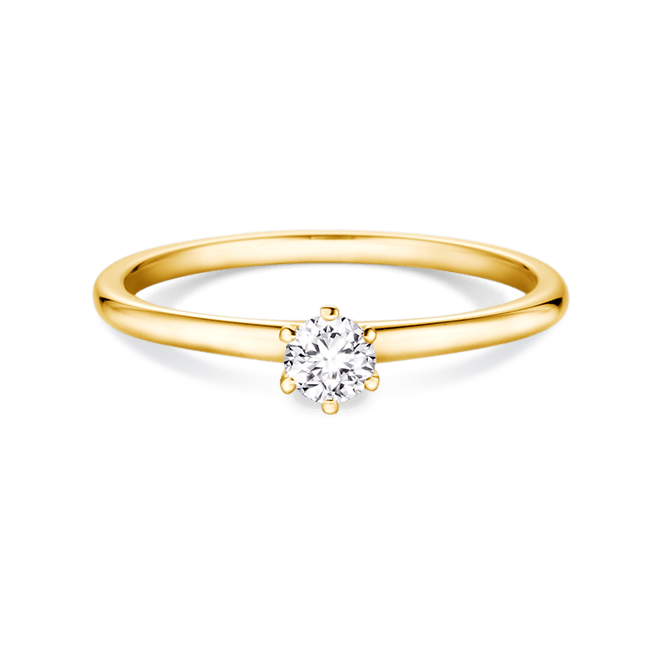 Verlobungsring Solitär Gelbgold Brillant 6 Krappen