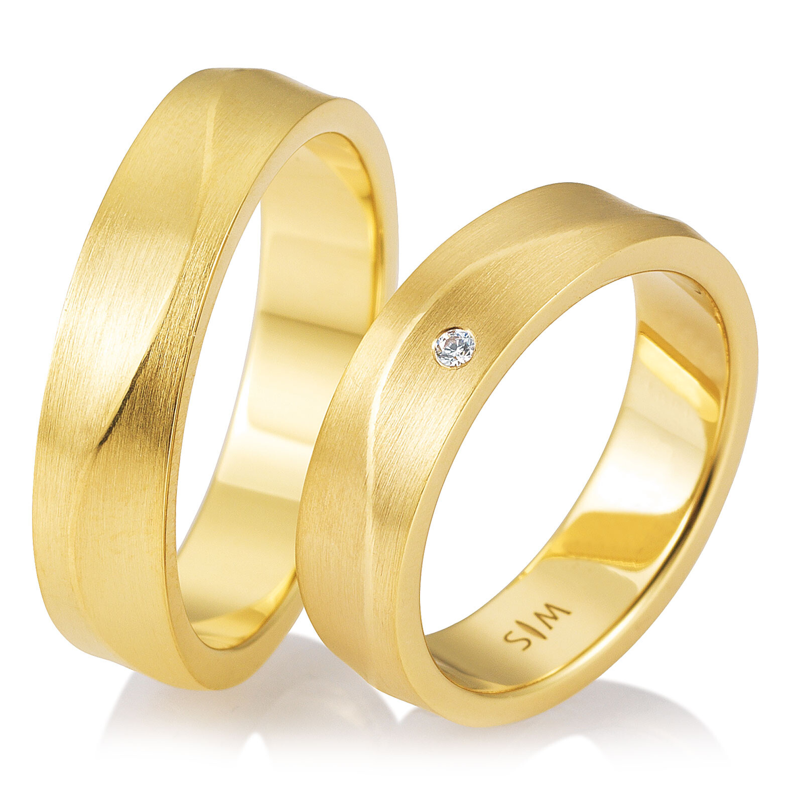 Trauringe Gelbgold Brillant 49/855600 & 49/855610