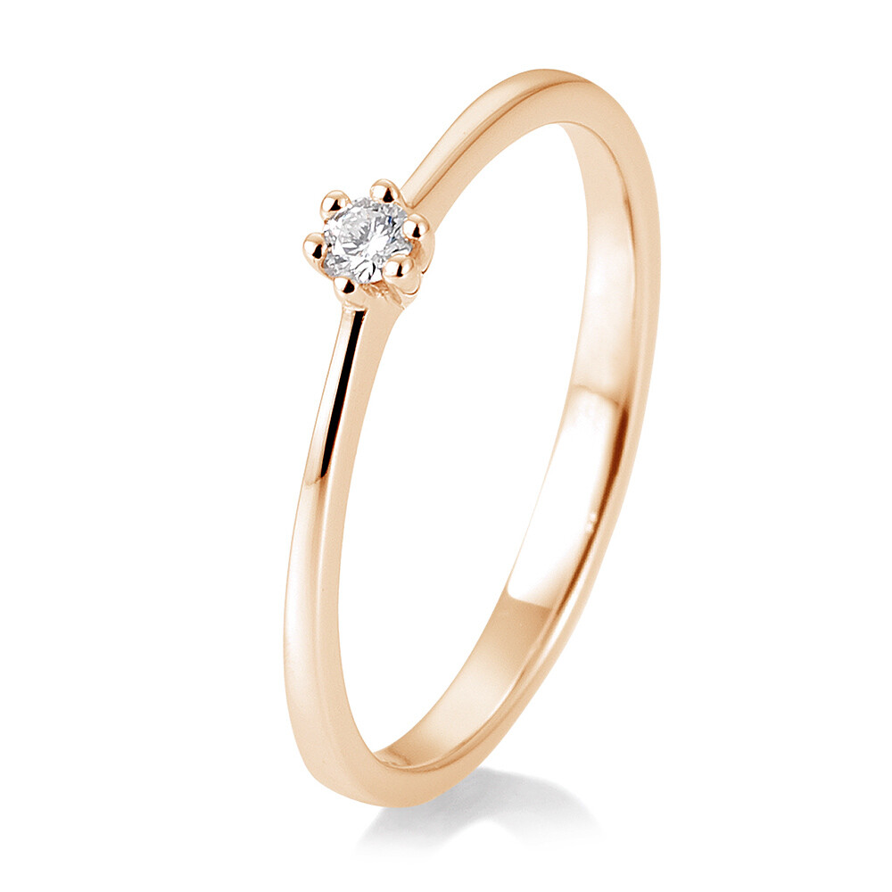 Verlobungsring Solitär 6er Krappe BR169-6 Rotgold