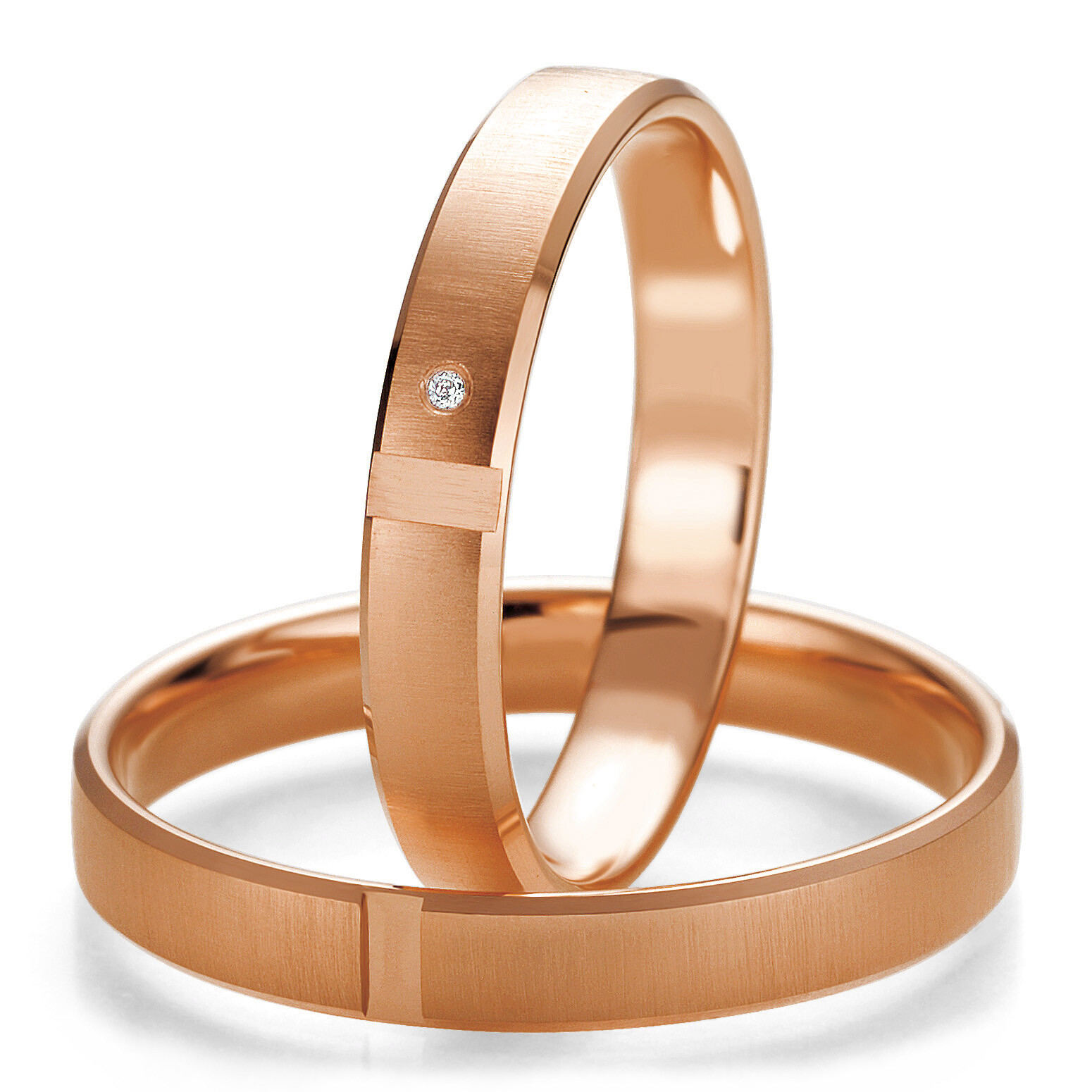 Trauringe 48/07121 & 48/07122 Rotgold