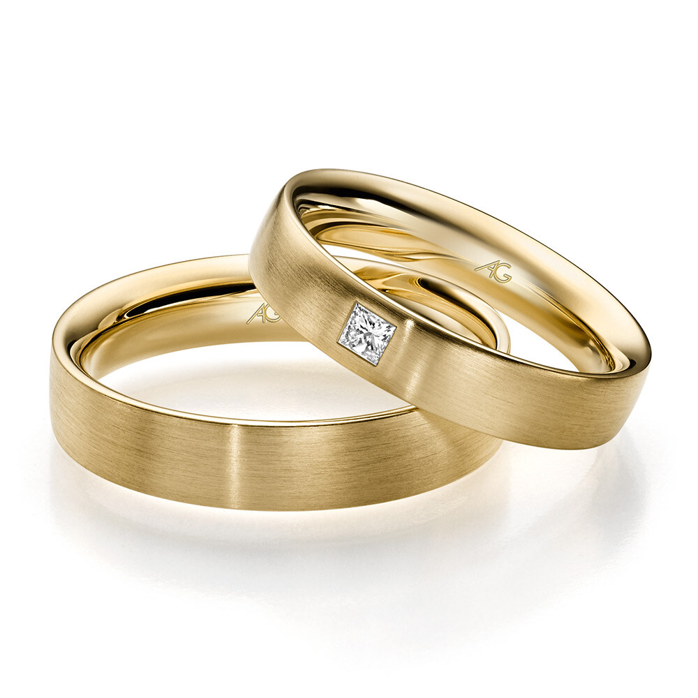 Trauringe Gelbgold Princess 4/31328/4.5 & 31328/5