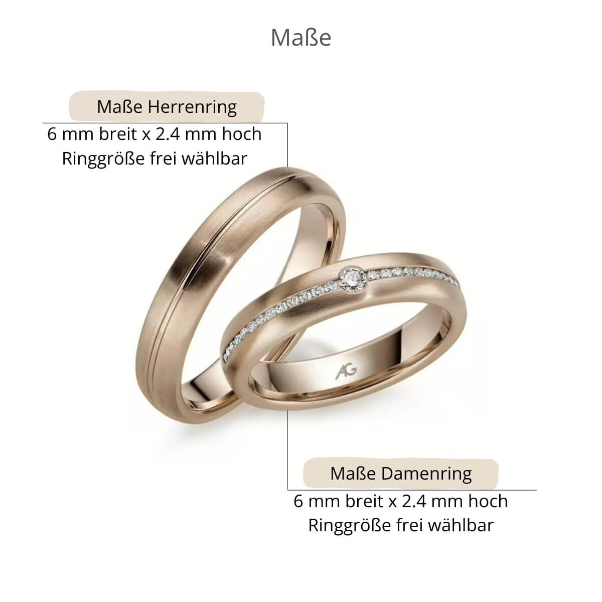 Trauringe Haselnussgold Brillant AG28524