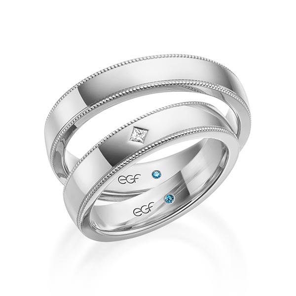 Trauringe Palladium Perlfuge Prinzess F-1313-5