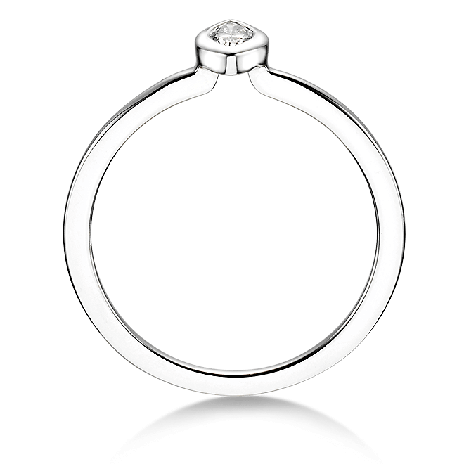Verlobungsring aus Platin mit Diamant im Marquise-Schliff