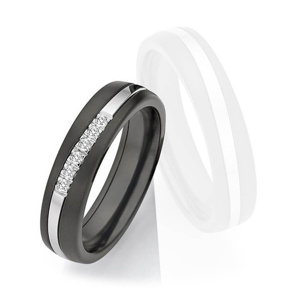 Damenring Surfing Colors Zirkonium & Weißgold 585 1420010