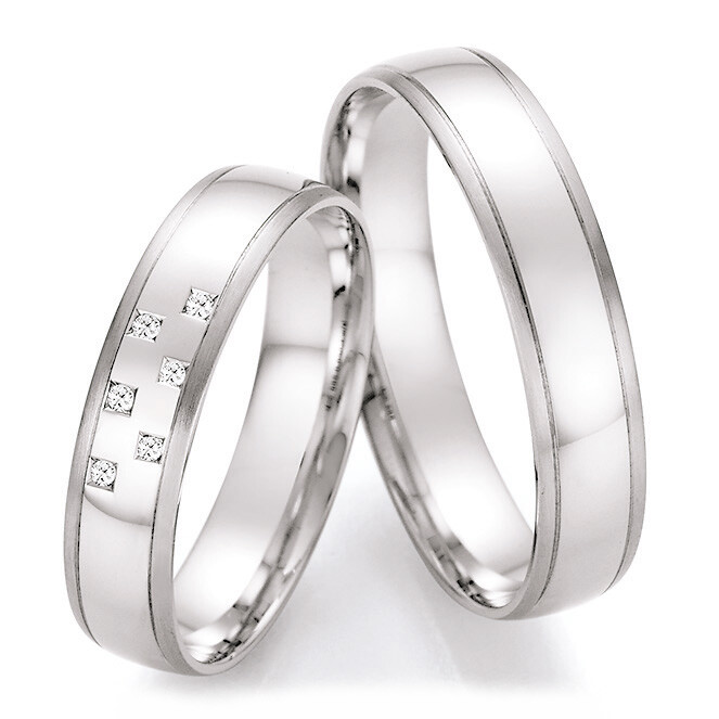 Trauringe Palladium Brillant CR 66/41110 & 66/41120