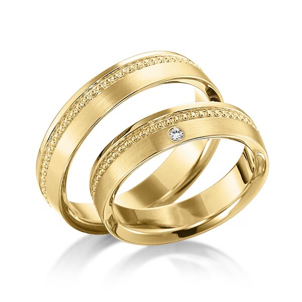 Trauringe Gelbgold Perlfuge Brillant SC-1137-2