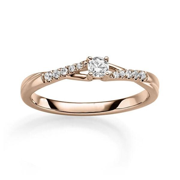 Verlobungsring Rotgold 585 zus. 0,140ct TW/SI RU-1831