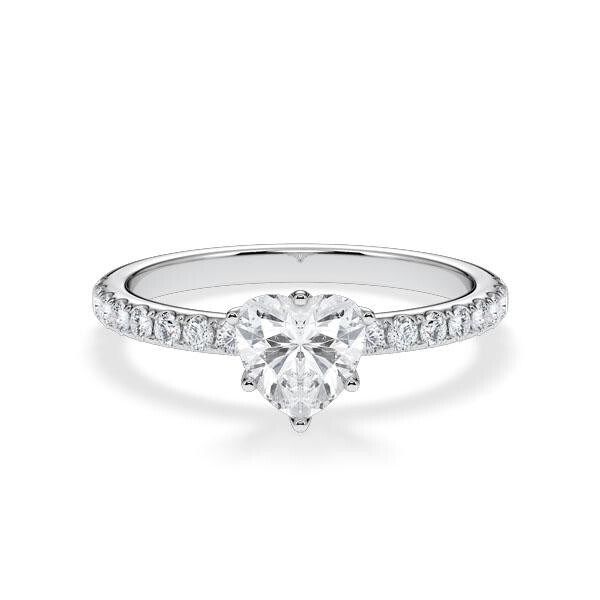 Hollywood Ring Classic Herz-Diamant Weißgold RU-1887