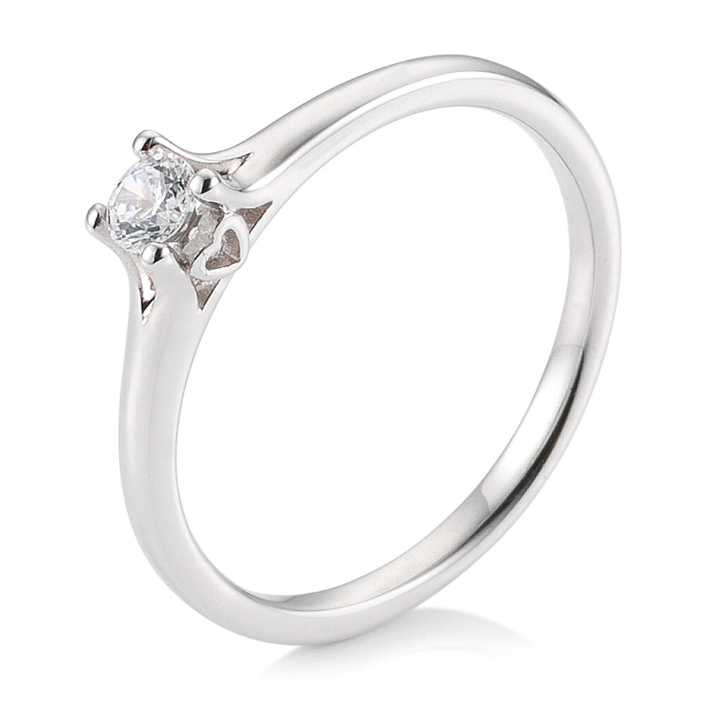 Verlobungsring Solitär 4er Krappe BR179 Weißgold