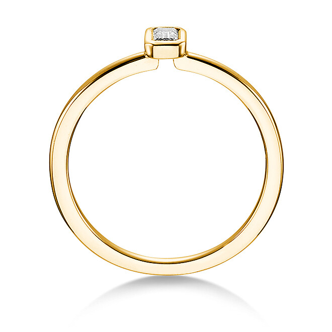 Verlobungsring Emerald Cut Gelbgold 27127