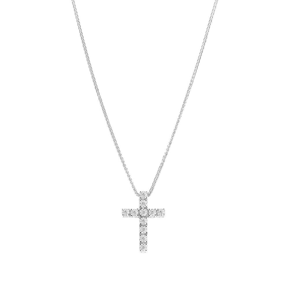 Kette mit Kreuz-Anhänger Weißgold EH005661