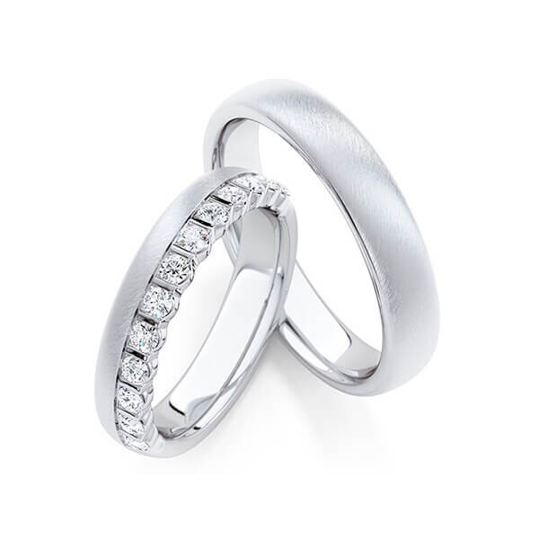 Trauringe Memoire Platin 950 Brillant zus. 0,560 ct. tw, si RU-1768