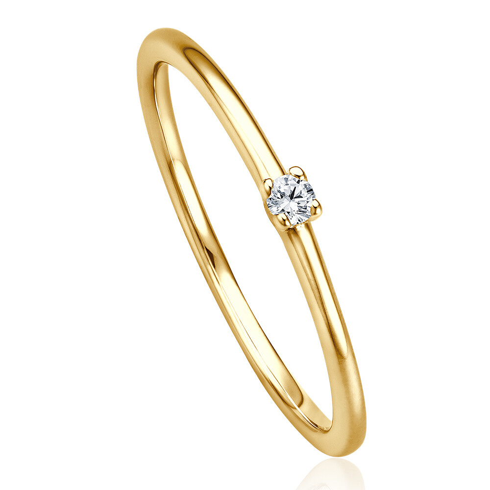 Solitaire Gelbgold Brillant 0.040 ct. w/si