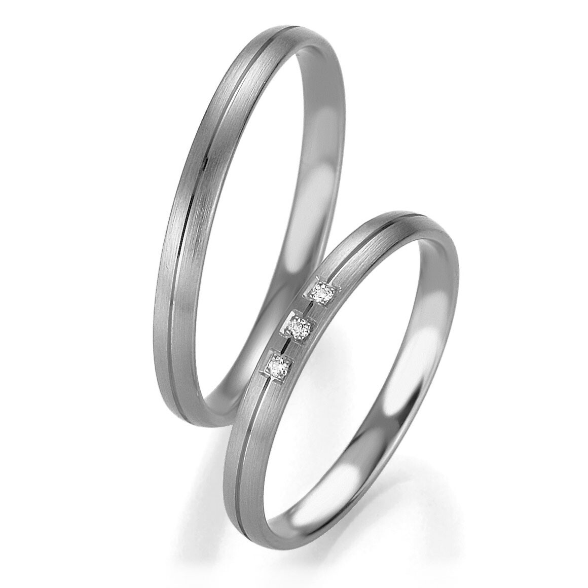 Trauringe Weißgold Basic Slim BR 48/04323 & 48/04324