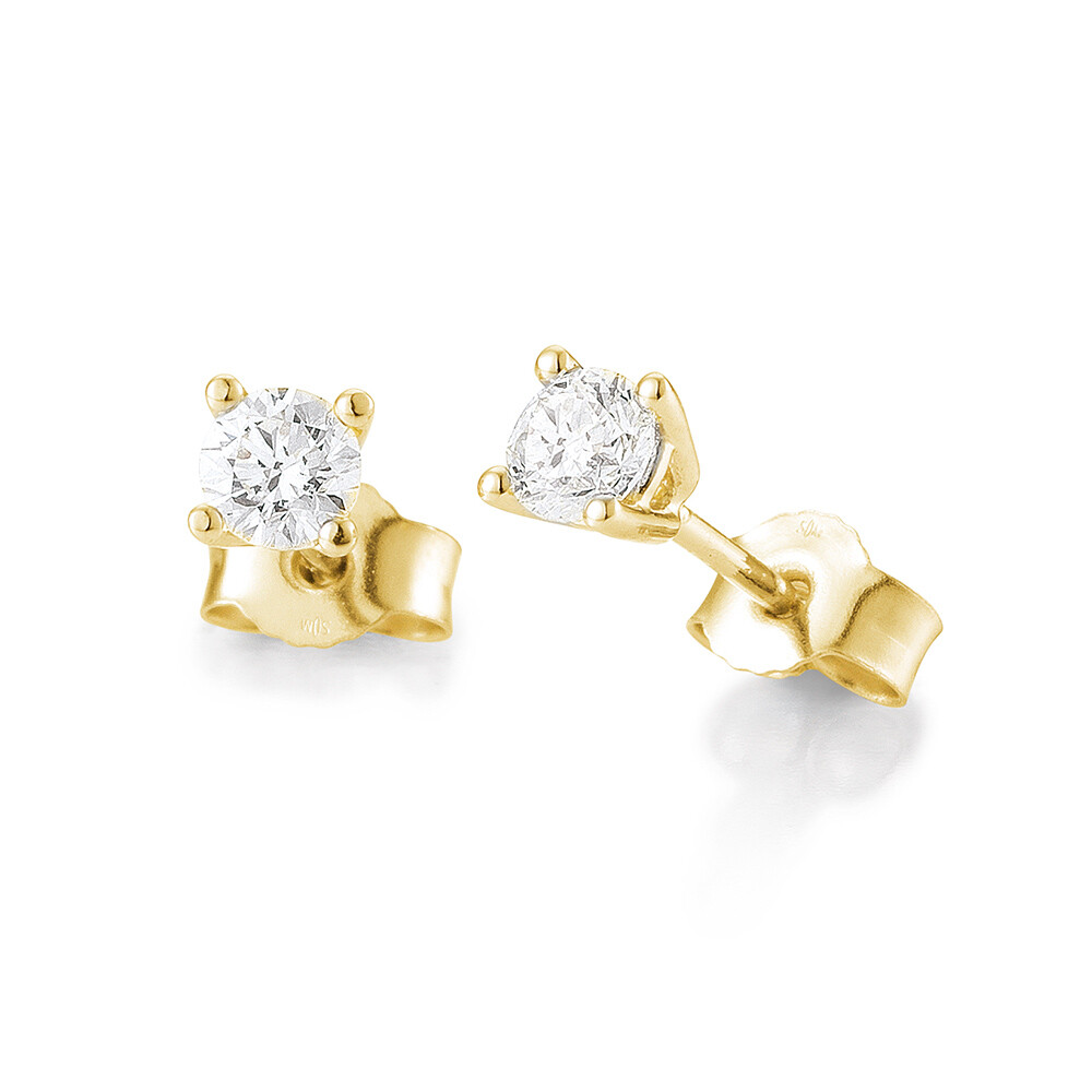 Ohrstecker 4er Krappe Gelbgold Brillant BR159
