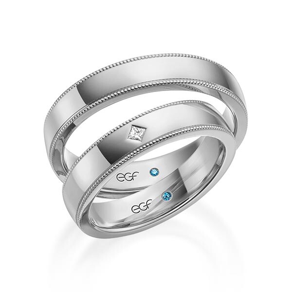 Trauringe Graugold Perlfuge Prinzess F-1313-3