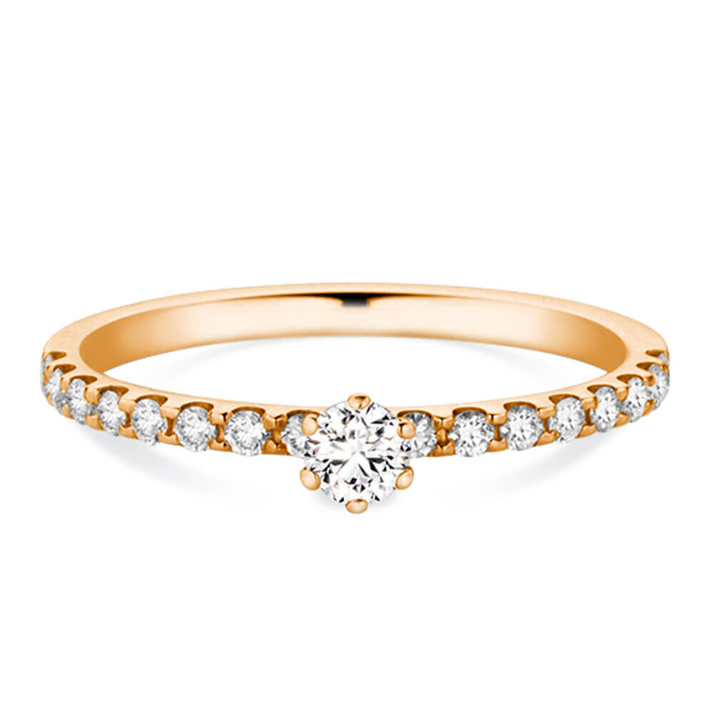 Verlobungsring Pavé Rotgold Classic 27187