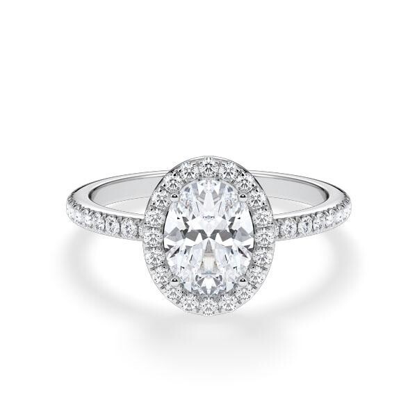 Verlobungsring Hidden Halo Oval Platin RU-1902