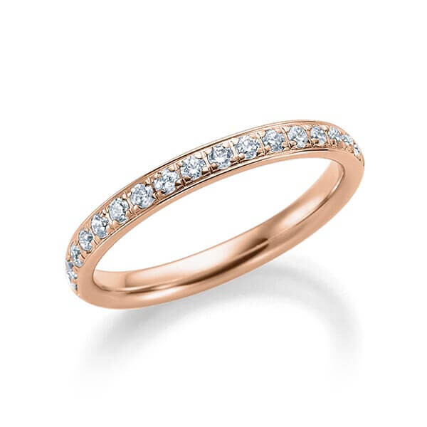 Memoire-Ring halb ausgefasst Rotgold RU-1059