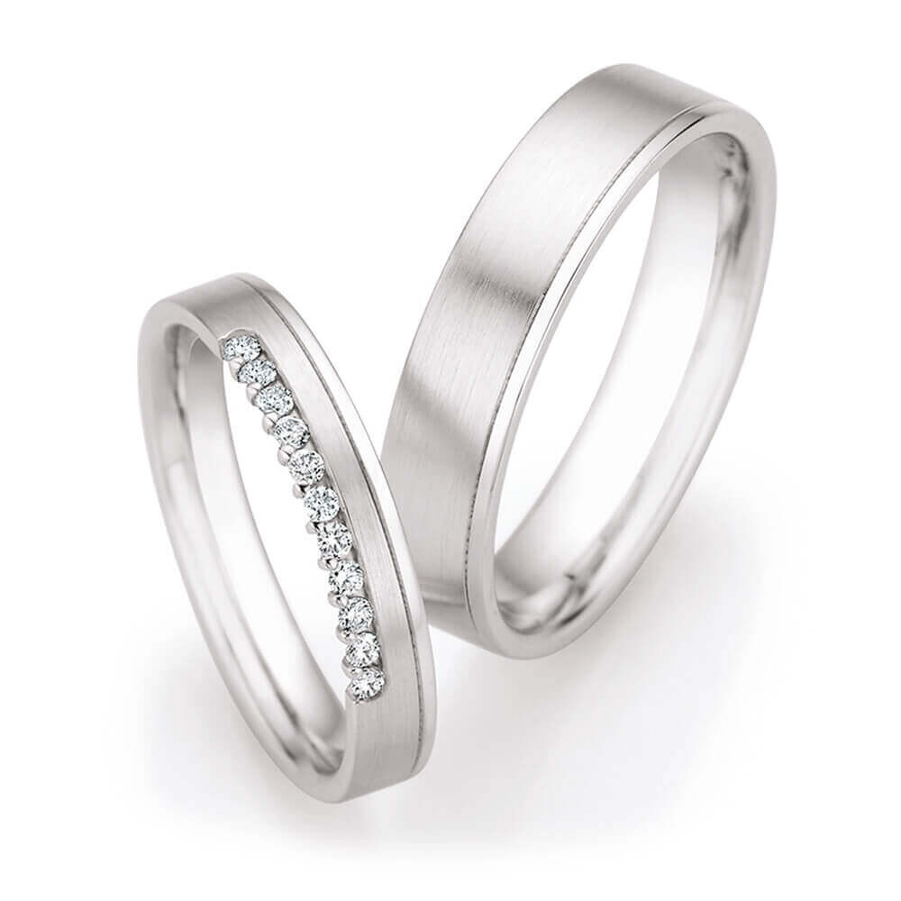 Eheringe Honeymoon Weißgold Brillant 0,143 ct.